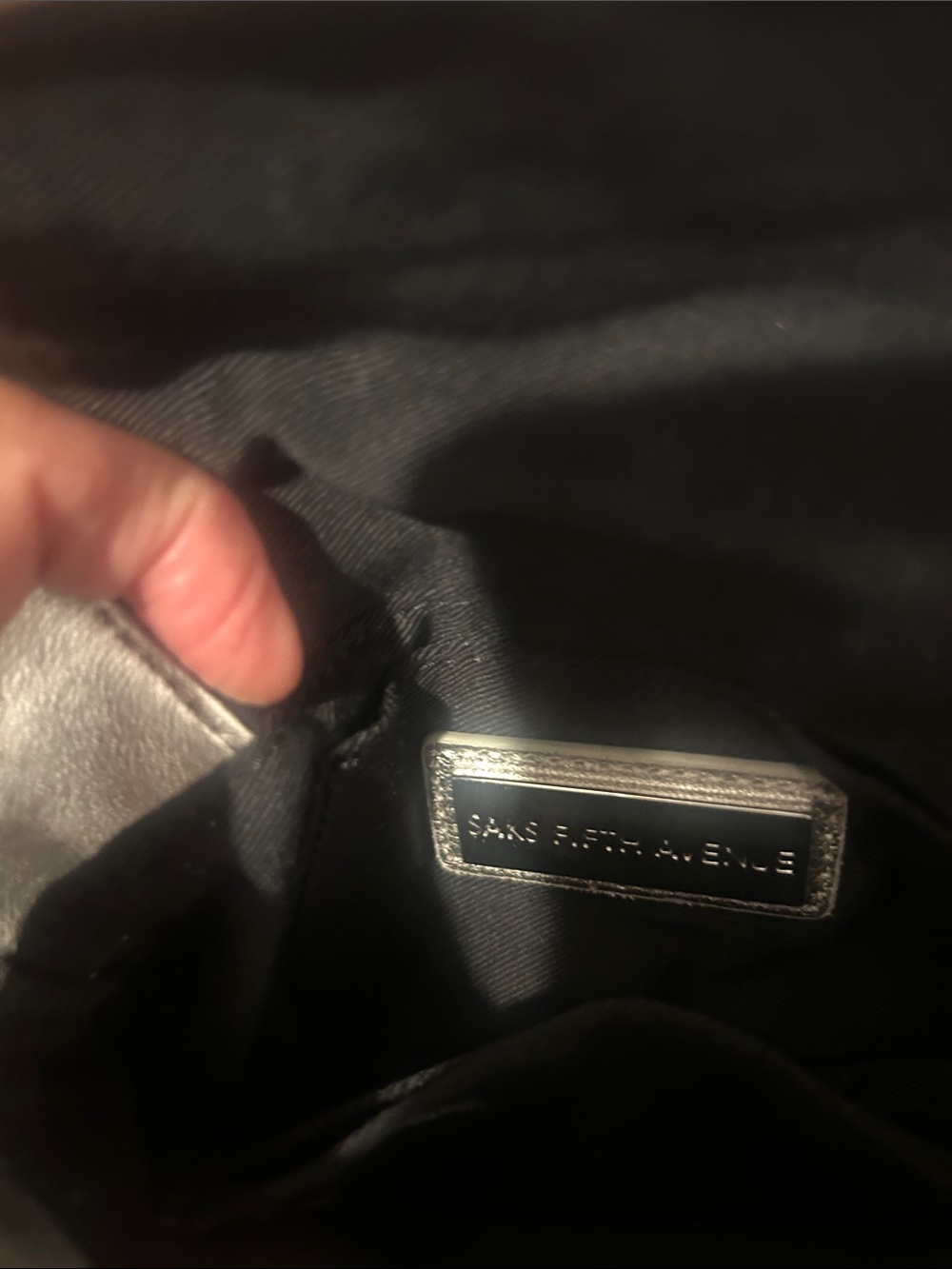 Saks Fifth Avenue Quilted Metallic Crossbody Bag - Silver - Picture 4 of 5
